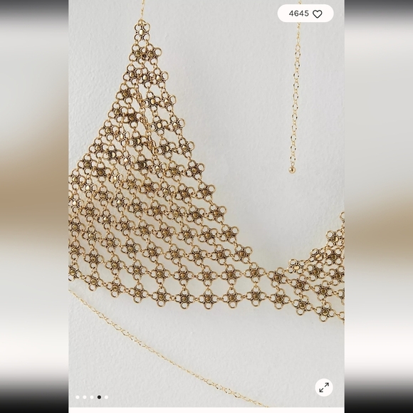 NWT Free People, Schools Out Body Chain, Gold, MSRP $78 - Picture 4 of 9